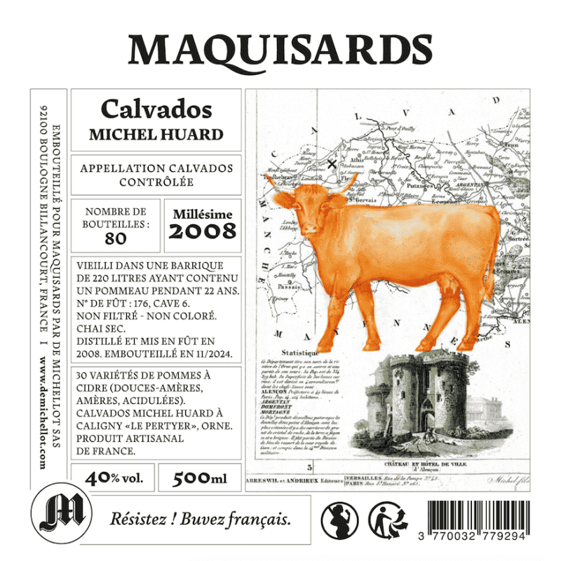 Étiquette Calvados Huard Maquisards