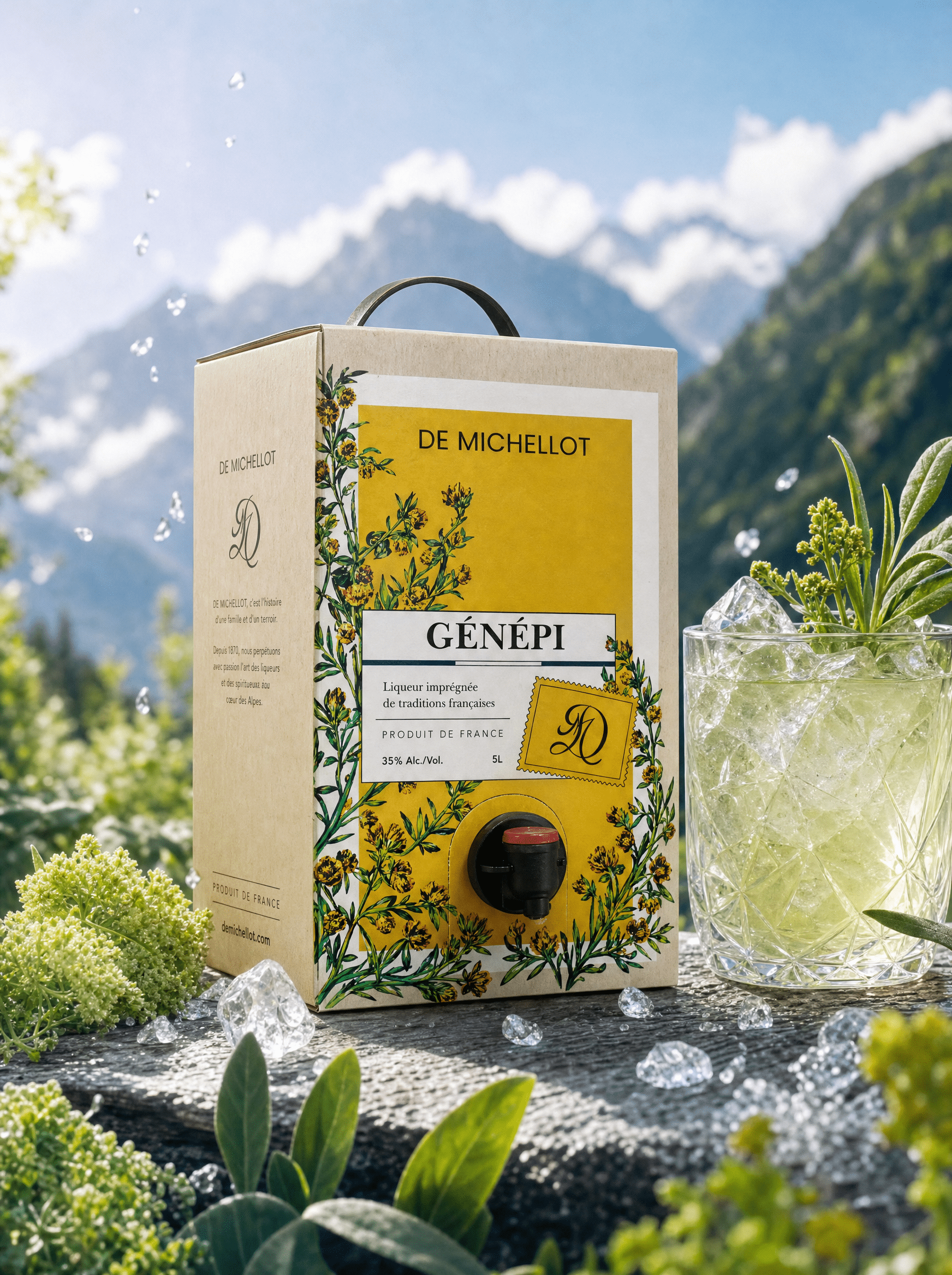 Bag in box liqueur de génépi De Michellot