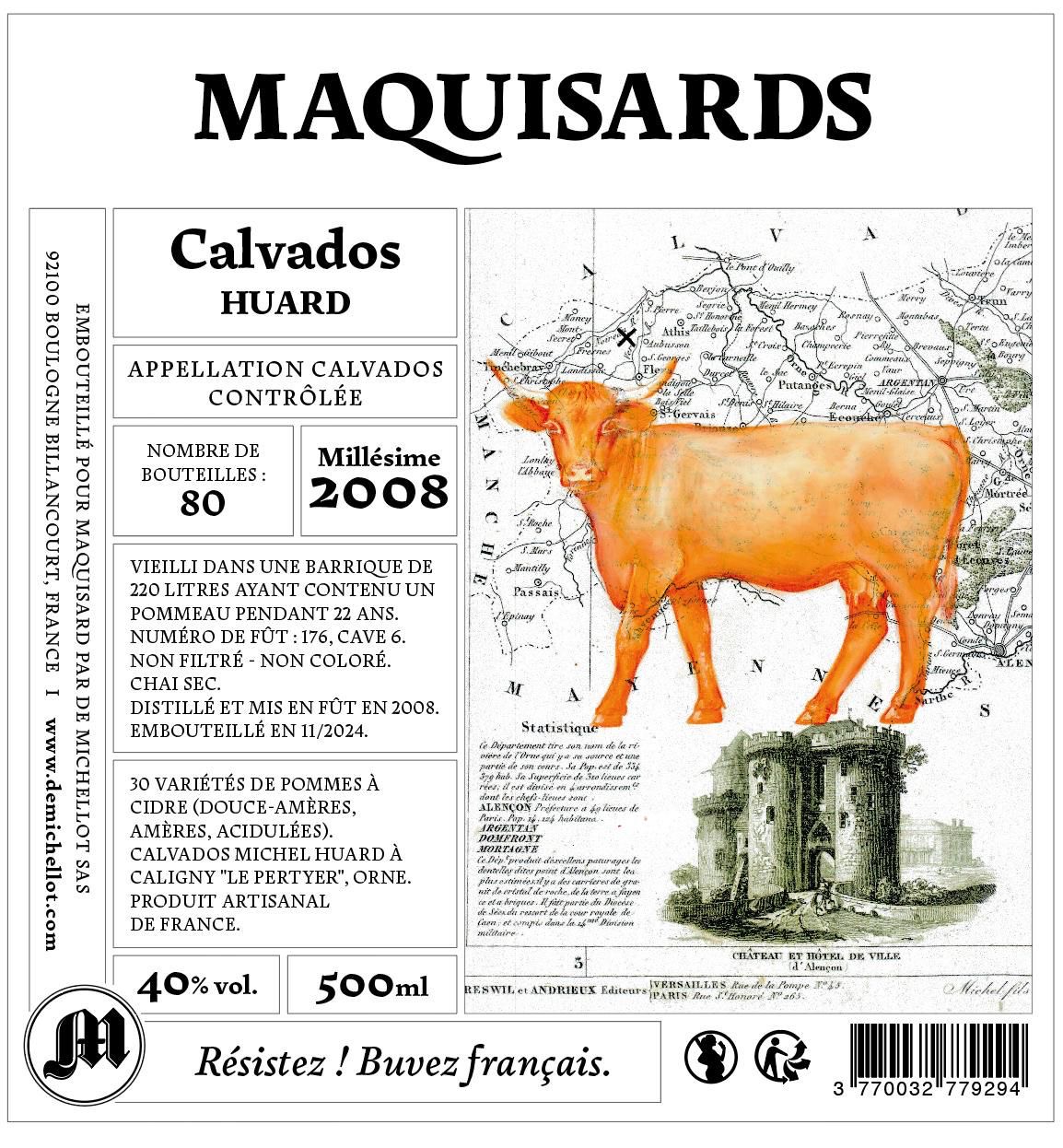 Etiquette Calvados Huard - Maquisards.JPG