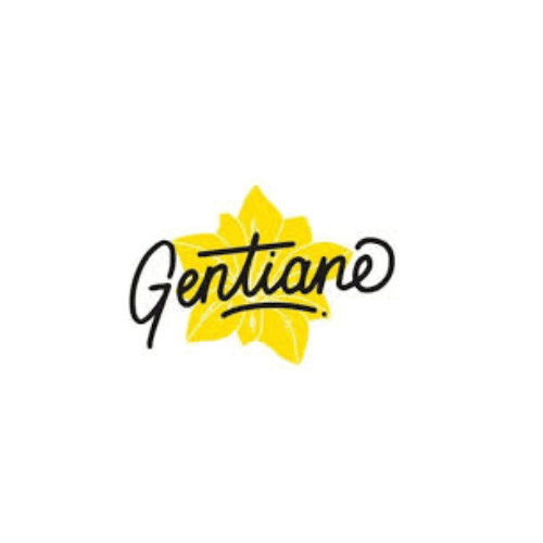 Logo Gentiane Restaurant à Maison Alfort jaune et noir fond blanc